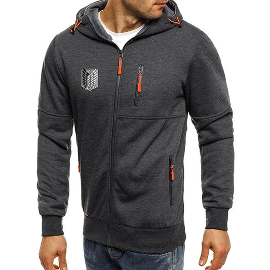 2025 Japanese Anime High Street Jacket – Attack on Titan Logo Print Casual Coat