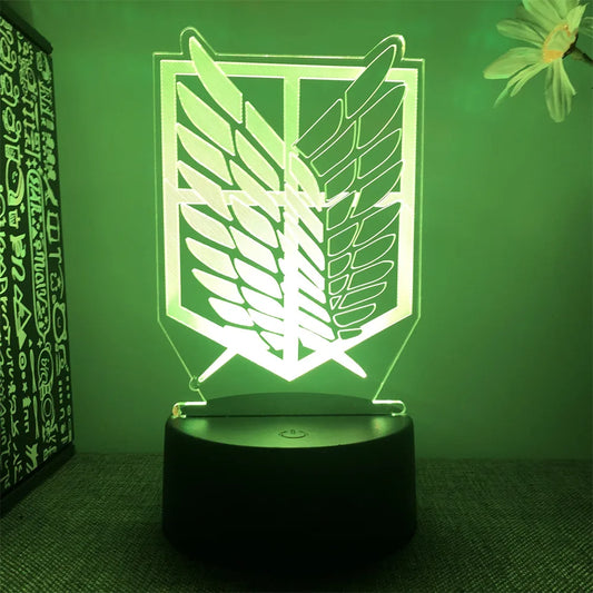 Attack on Titan 3D LED Night Light β Remote Control Anime Lamp for Gamers & Fans