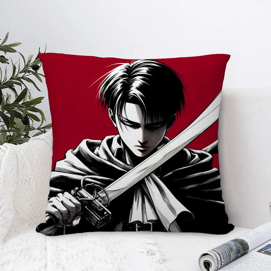 Levi Ackerman Pillow Cover β Plush Double-Sided Attack on Titan Cushion Case