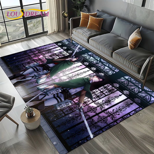 2025 Eren Attack on Titan Carpet – Anime Floor Mat for Bedroom & Living Room