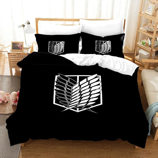 New Attack on Titan Bedding Set β Duvet Cover for Kids & Adults (Single to King Size)
