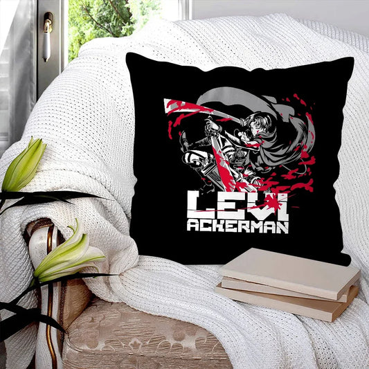 Levi Ackerman Cushion Cover β Double-Sided Plush Attack on Titan Pillowcase