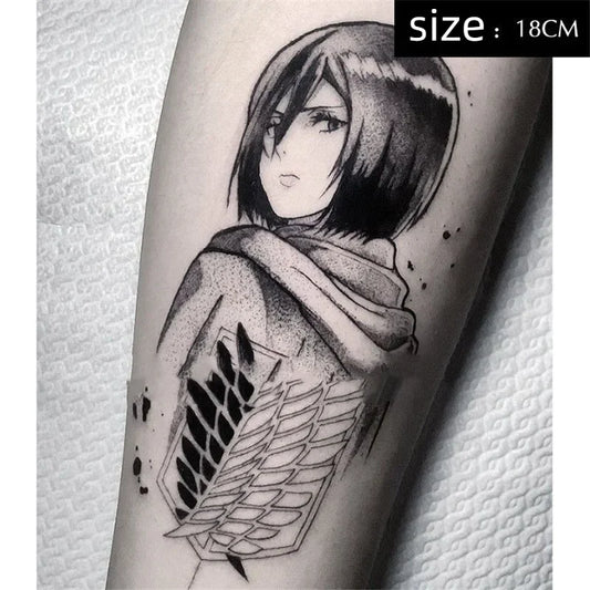 Attack on Titan Mikasa Temporary Tattoos β Waterproof Body Art Stickers