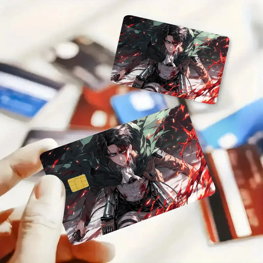 Attack on Titan Card Stickers β 4-Piece PVC Protective Set