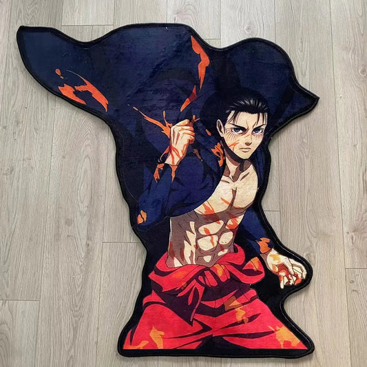 Attack on Titan Irregular Area Rug β Eren Character Anti-Slip Mat for Home Decor
