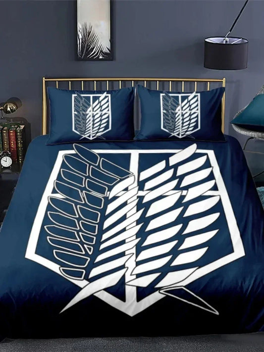 Anime Attack on Titan 3D Printed Bedding Set β Freedom Wings Duvet Cover for Boys & Kids