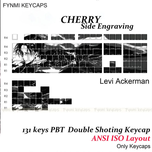 Levi Ackerman Keycaps β Attack on Titan ISO/ANSI Dye-Sub PBT Set