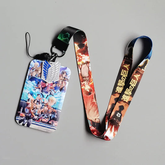 Attack on Titan Card Holder Set – Lanyard & Keychain for ID, Badge, and Cosplay Use