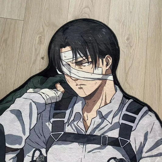 Levi Attack On Titan Irregular Manga Rug – Anime Floor Mat for Kids Room
