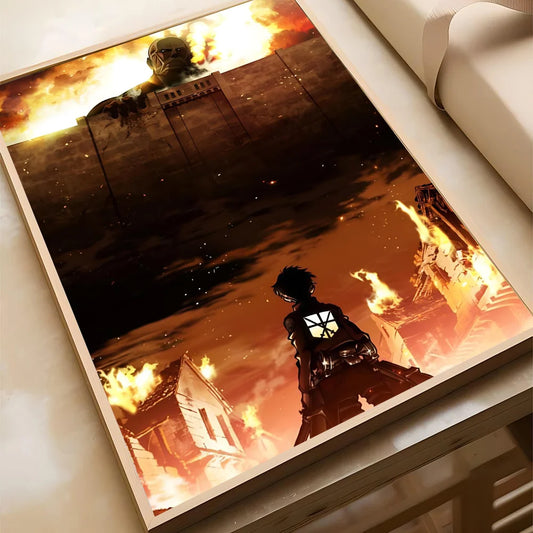 Attack on Titan HD Poster – Popular Japanese Anime Wall Art for Home & Cafe