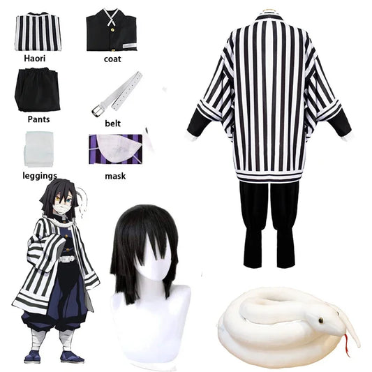 Iguro Obanai Cosplay Costume – Demon Slayer Haori, Kimono & Wig Set