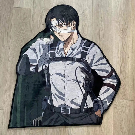 Levi Attack On Titan Irregular Manga Rug – Anime Floor Mat for Kids Room