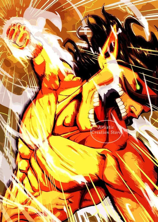 Attack on Titan Canvas Art Poster – Anime Wall Decor for Bedroom & Game Room