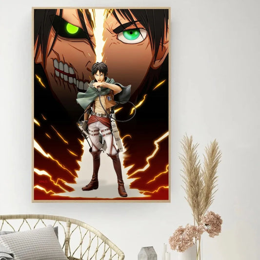 Attack on Titan DIY Vintage Poster – Small Wall Art & Sticker for Study Decor