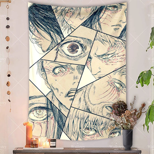 Attack on Titan Large Fabric Tapestry – Custom Anime Wall Hanging & Beach Blanket