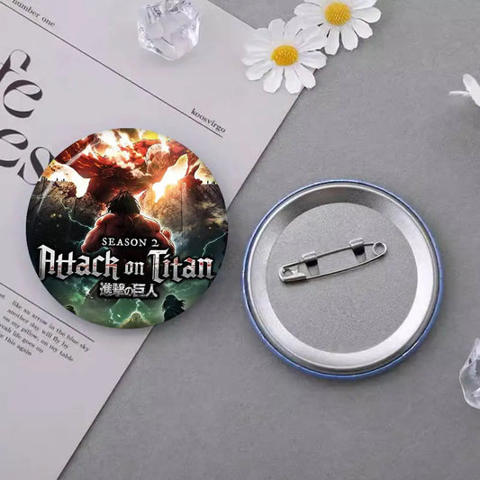 Attack on Titan Creative Pin Set – Funny Smiley Face Brooches