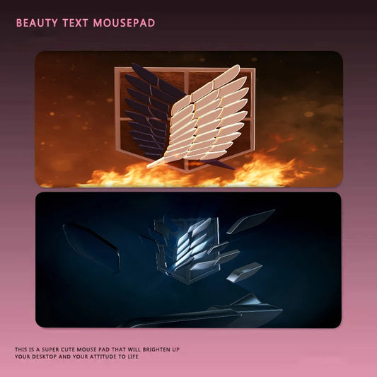 Attack on Titan Logo Mouse Pad – Non-Slip Gaming Desk Mat with Lock Edge
