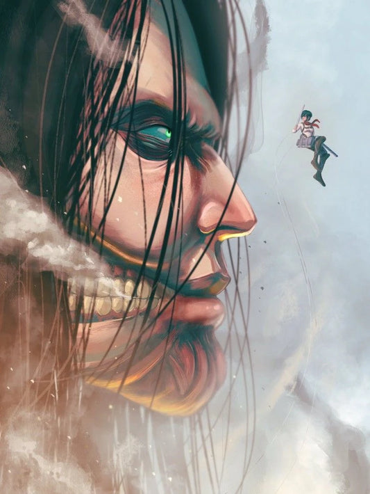 5D Attack on Titan Diamond Painting Kit – DIY Anime Embroidery Wall Art