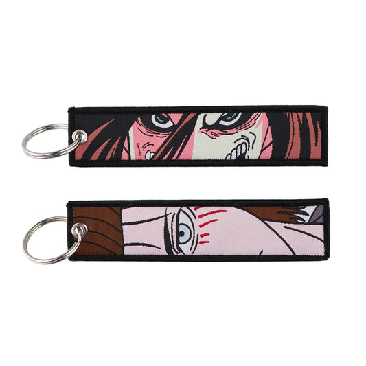 Anime Attack on Titan Key-Rings & Student Cloth Lanyard – Eren, Mikasa, Armin, Levi