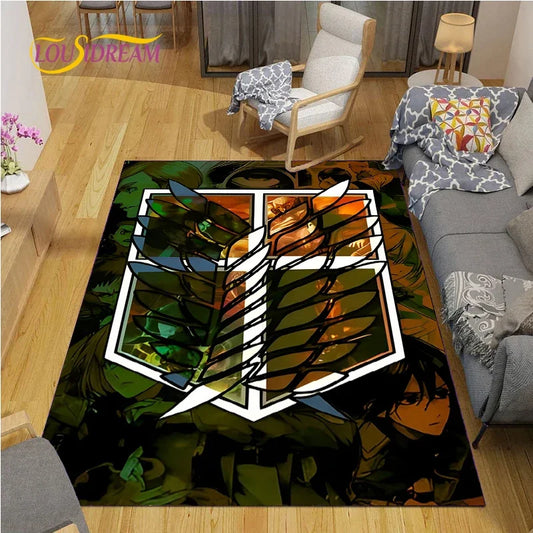 Attack on Titan Floor Mat – Non-Slip Anime Rug for Bedroom & Living Room