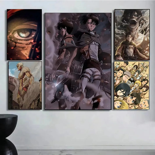 Attack on Titan Canvas Poster – Anime Wall Art for Home, Bar & Café Decor