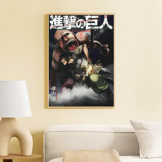 Attack on Titan Sticky Poster – Vintage Whitepaper Wall Art Print