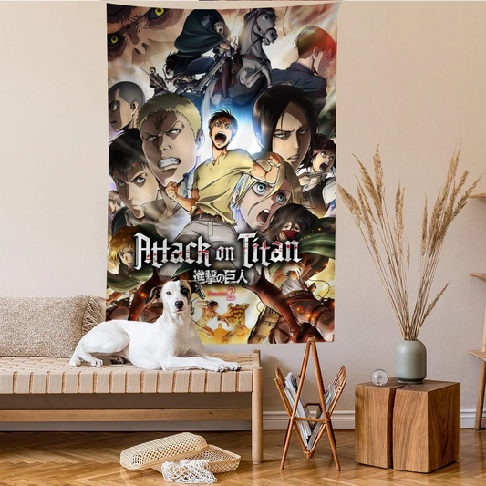 Attack on Titan Cartoon Tapestry – Wall Hanging Home Decor