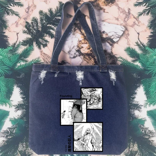 Attack on Titan Retro Denim Shoulder Bag – Eren & Levi Liberty Design Sling Bag