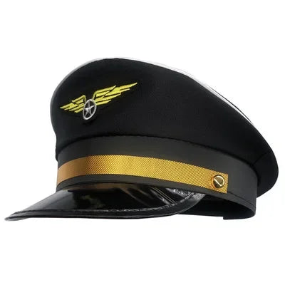 Sailor Captain Hat – Black & White Navy Cap