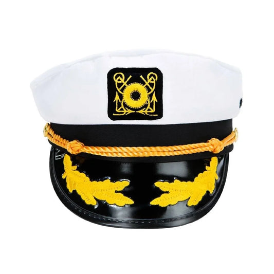 Sailor Captain Hat – Black & White Navy Cap