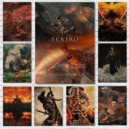 Sekiro Shadows Die Twice Poster – Samurai Canvas Wall Art