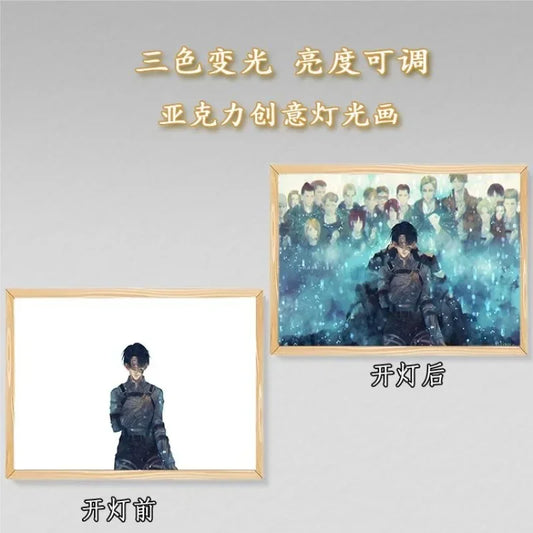 Attack On Titan Eren & Levi Light Frame – Anime LED Night Lamp