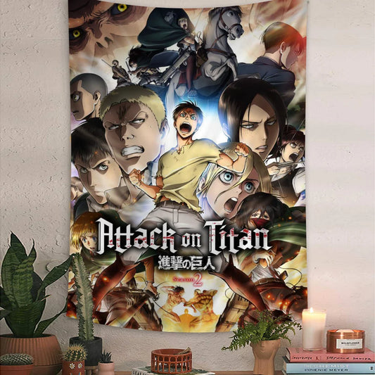 Attack on Titan Cartoon Tapestry – Wall Hanging Home Decor
