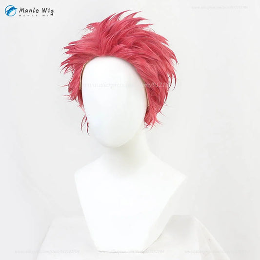 Akaza Cosplay Wig – Short Red Heat-Resistant Synthetic Hair