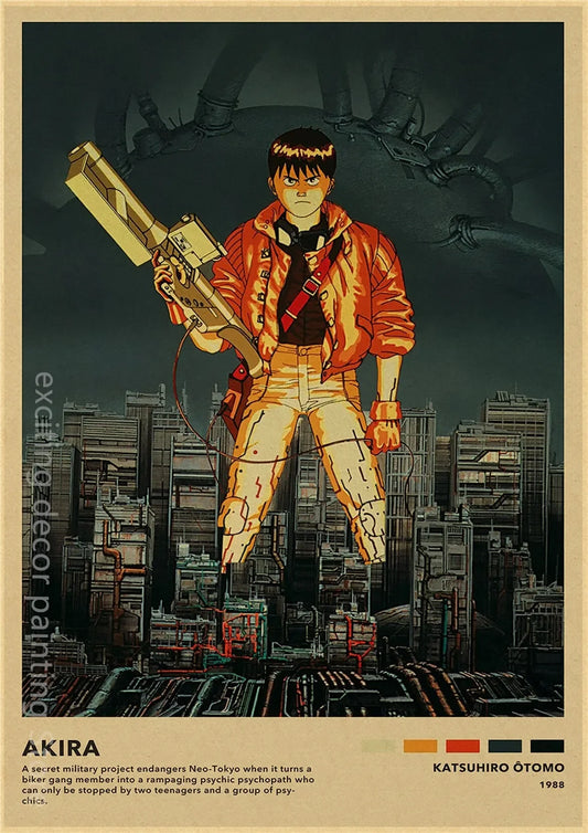Death Note & Attack on Titan Retro Posters – Vintage Kraft Wall Art for Home & Cafe