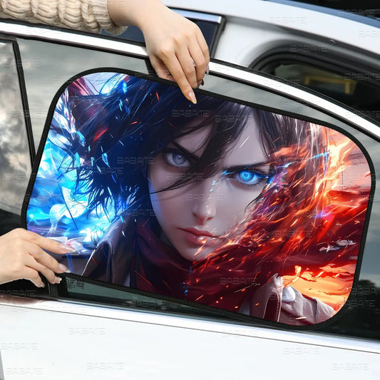 Attack on Titan Car Sunshade – UV Window Curtain for Side Windows