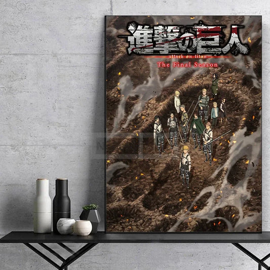 Attack on Titan Canvas Poster – Classic Japanese Anime Wall Art Print
