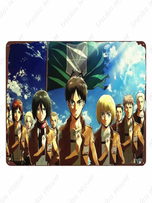 Attack on Titan Metal Tin Sign – Vintage Wall Art for Home Decor