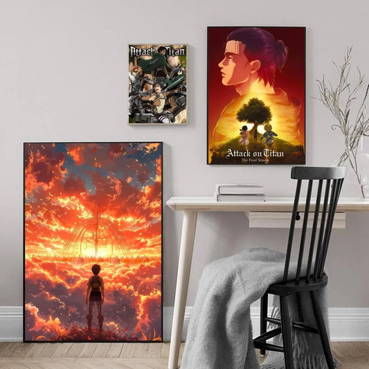 Attack on Titan HD Poster – Popular Japanese Anime Wall Art for Home & Cafe