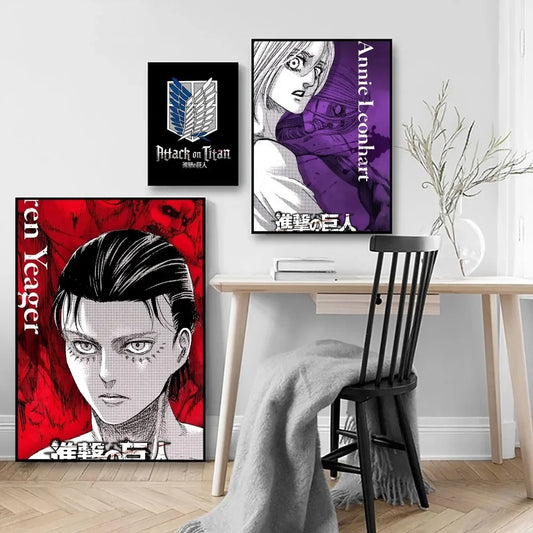 Attack on Titan Vintage Poster – Kraft Paper Wall Art for Bedroom & Bar