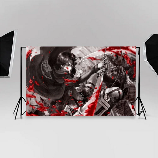 Attack on Titan Levi Backdrop – Photo Studio & Party Decoration Curtain