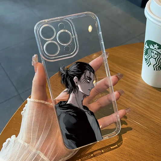 Anime Attack On Titan Eren Clear Phone Case – Compatible with Apple iPhone Models