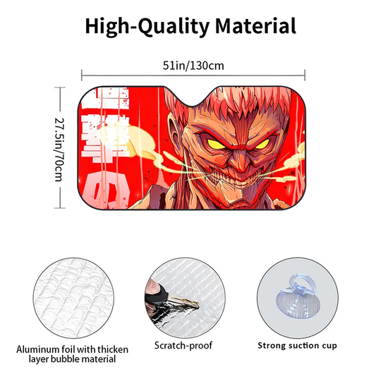 Attack on Titan Car Sunshade Curtains – Heat-Insulating UV Block Protector
