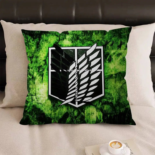 Attack on Titan Pillowcase – Classic Anime Cushion Cover for Home Decor