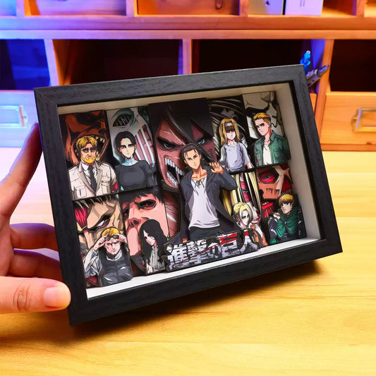 Attack on Titan 3D Paper Art – Handmade Hanging Decor Featuring Eren & Mikasa