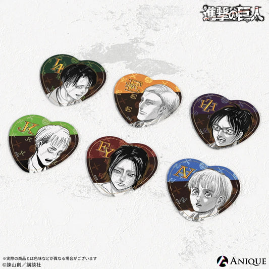 Attack on Titan Heart-Shaped Badge – Reiner Braun & Hange Zoe