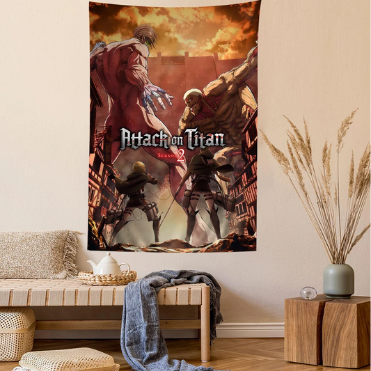 Attack on Titan Cartoon Tapestry – Wall Hanging Home Decoration