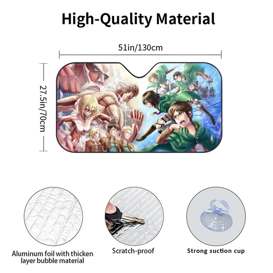 Attack on Titan Car Sunshade – Heat-Insulating UV Block Visor Protector
