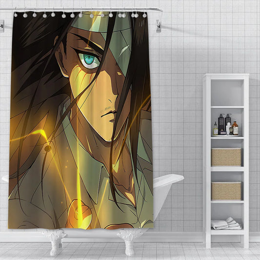 Attack on Titan Waterproof Shower Curtain – Colorful Polyester Bath Decor