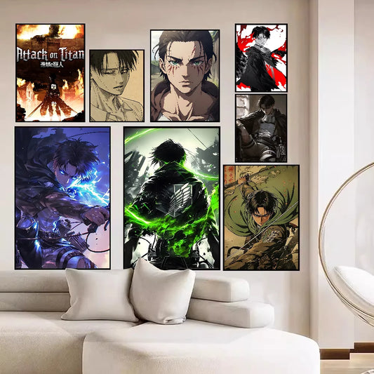 Attack on Titan Levi Ackerman Poster – Vintage Kraft Wall Art